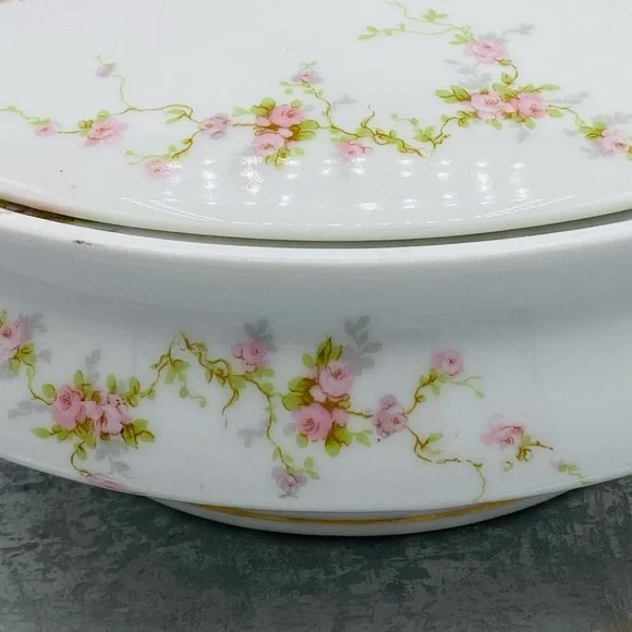 Antique Theodore Haviland Limoges France Porcelain Lidded Serving Tureen Bowl - Picture 3 of 9